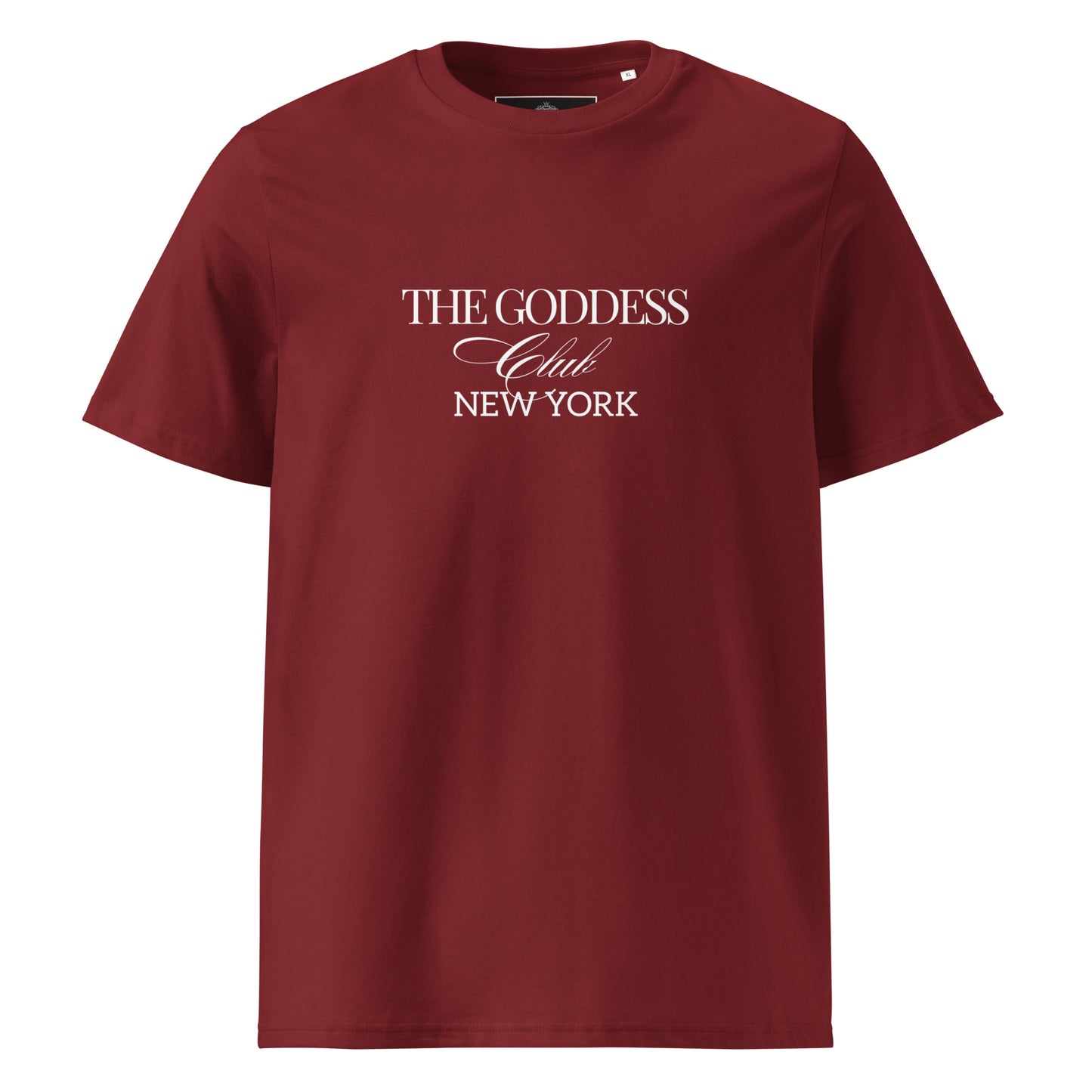 he Goddess Club Cotton T-Shirt – Bordeaux and White