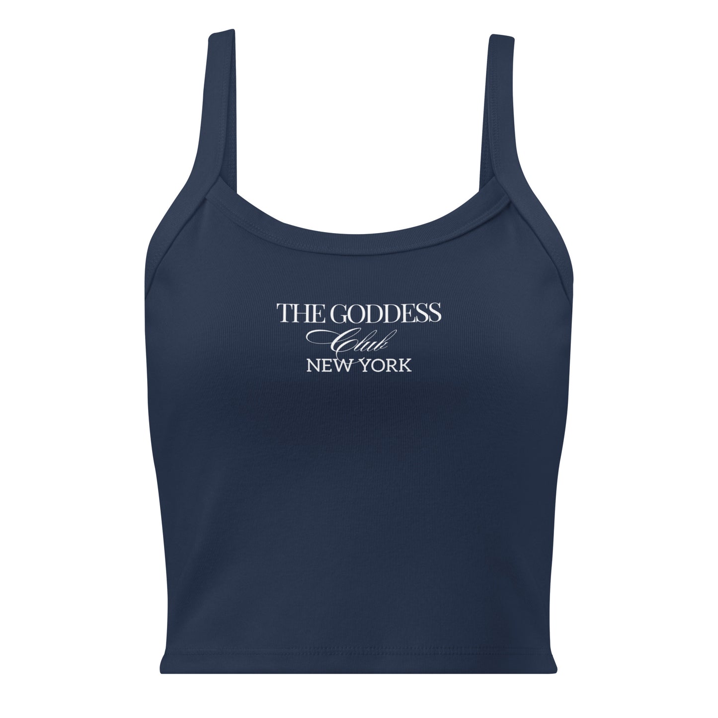 The Goddess Club Ribbed Tank- Navy and White