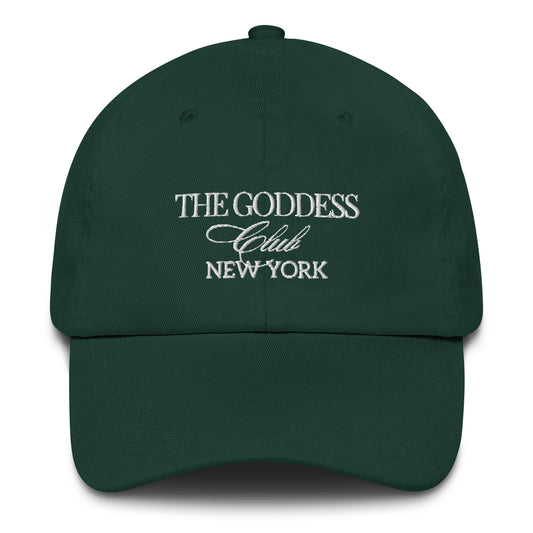 The Goddess Club Baseball Hat-  Spruce and White