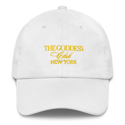 The Goddess Club Baseball Hat-  White and Gold