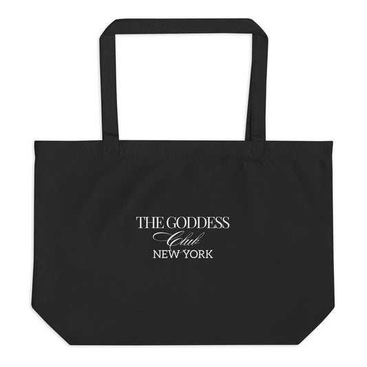 The Goddess Club Canvas Tote Bag – Reusable Empowerment Tote- Black and White