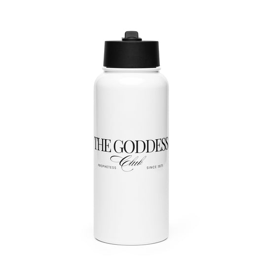 The Goddess Club Stainless Steel Water Bottle- White and Black