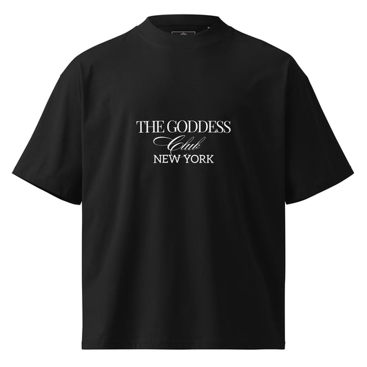 The Goddess Club High-Neck T-Shirt- Black and White