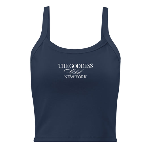 The Goddess Club Ribbed Tank- Navy and White